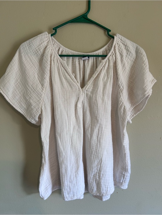 Old Navy Tops - Old Navy Cream Gauze Peasant Top